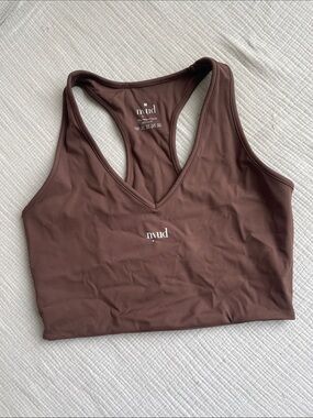 Nyud Brown Racerback Crop Top/Bra